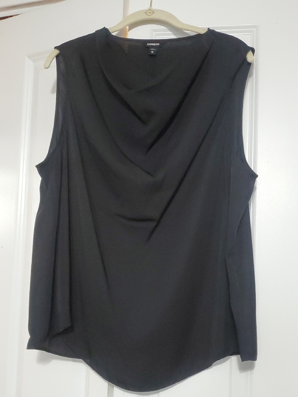 Express Black Sleeveless Draped Neck Camisole